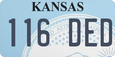 KS license plate 116DED