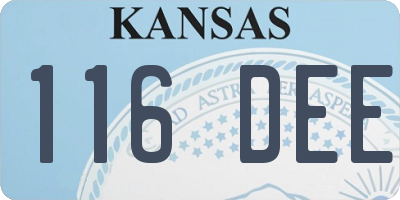 KS license plate 116DEE