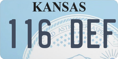 KS license plate 116DEF