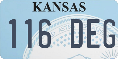 KS license plate 116DEG