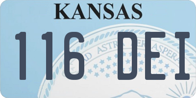 KS license plate 116DEI