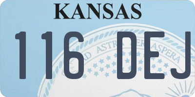 KS license plate 116DEJ