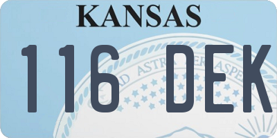 KS license plate 116DEK