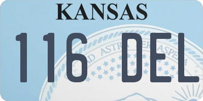 KS license plate 116DEL