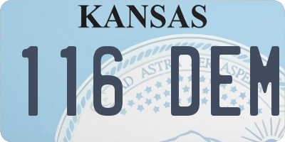 KS license plate 116DEM