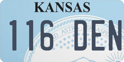 KS license plate 116DEN
