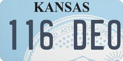 KS license plate 116DEO