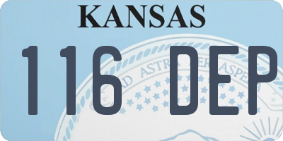 KS license plate 116DEP