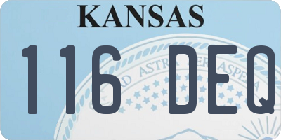KS license plate 116DEQ