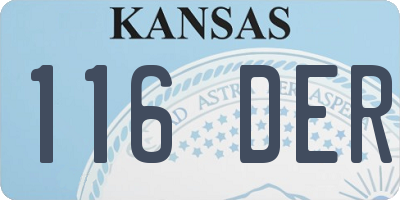 KS license plate 116DER