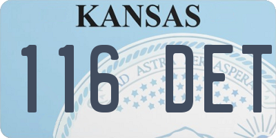 KS license plate 116DET