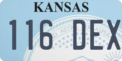 KS license plate 116DEX