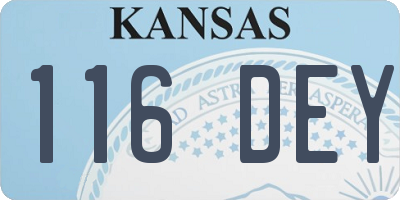 KS license plate 116DEY