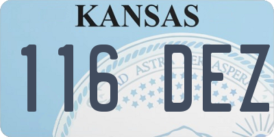 KS license plate 116DEZ