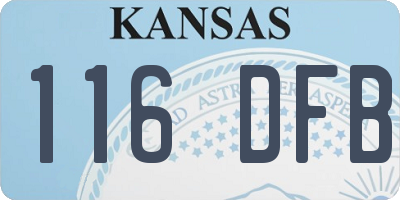 KS license plate 116DFB