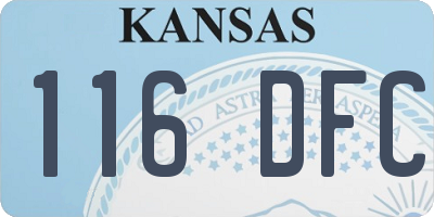 KS license plate 116DFC