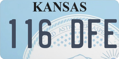 KS license plate 116DFE
