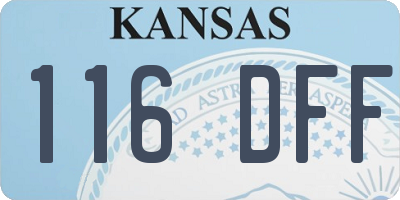 KS license plate 116DFF