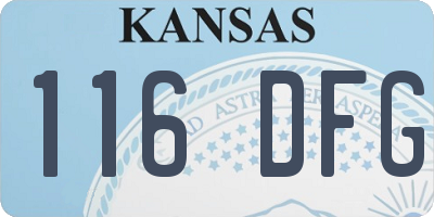 KS license plate 116DFG