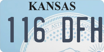 KS license plate 116DFH