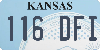 KS license plate 116DFI