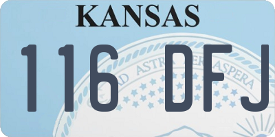KS license plate 116DFJ