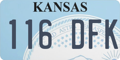 KS license plate 116DFK