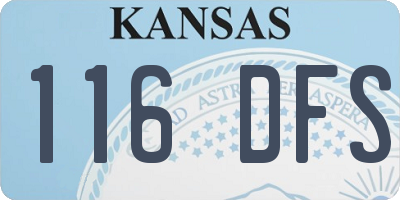 KS license plate 116DFS