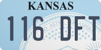 KS license plate 116DFT