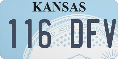 KS license plate 116DFV