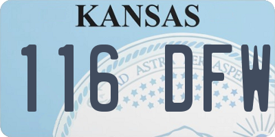 KS license plate 116DFW