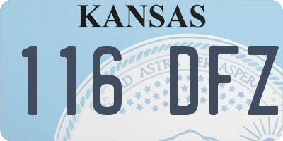 KS license plate 116DFZ