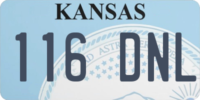 KS license plate 116DNL