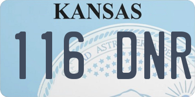 KS license plate 116DNR