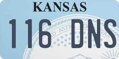KS license plate 116DNS