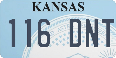KS license plate 116DNT
