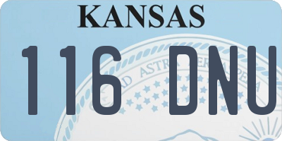 KS license plate 116DNU