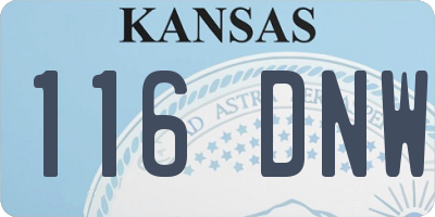 KS license plate 116DNW