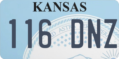 KS license plate 116DNZ
