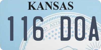 KS license plate 116DOA