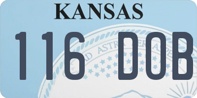 KS license plate 116DOB