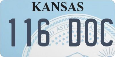 KS license plate 116DOC