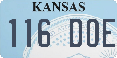 KS license plate 116DOE