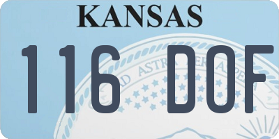 KS license plate 116DOF