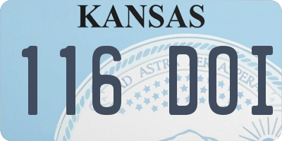 KS license plate 116DOI