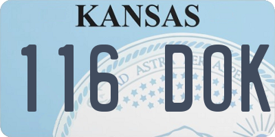 KS license plate 116DOK