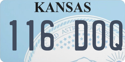 KS license plate 116DOQ