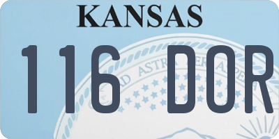 KS license plate 116DOR