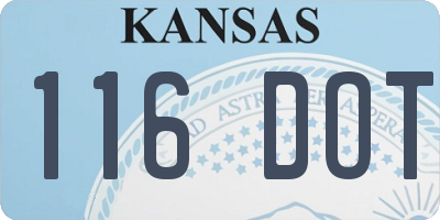 KS license plate 116DOT