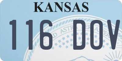 KS license plate 116DOV